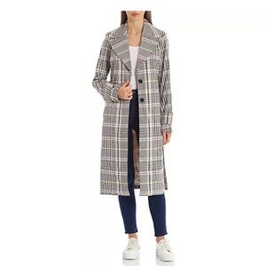 Avec Les Filles Plaid Trench Coat